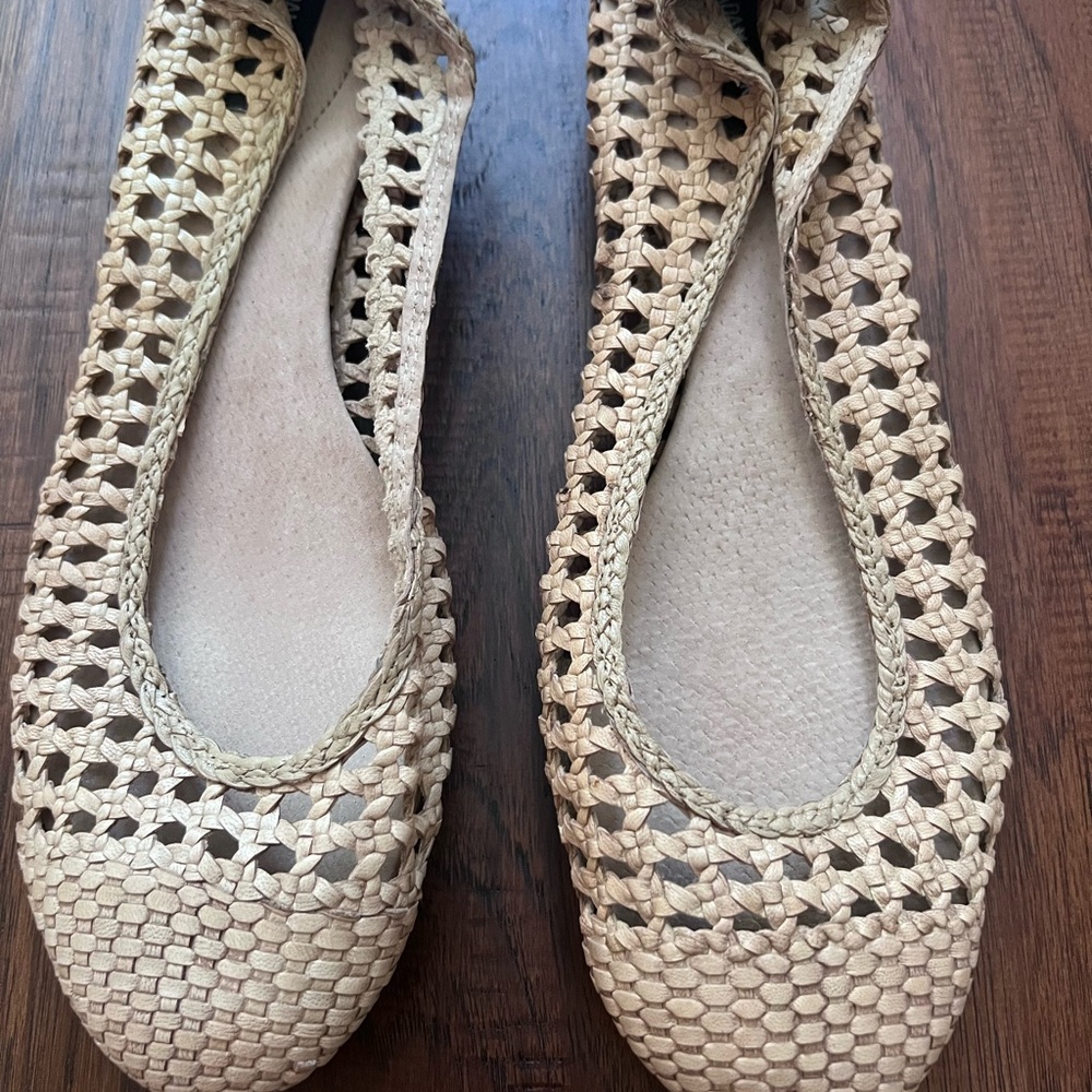 Woven Beige Flats